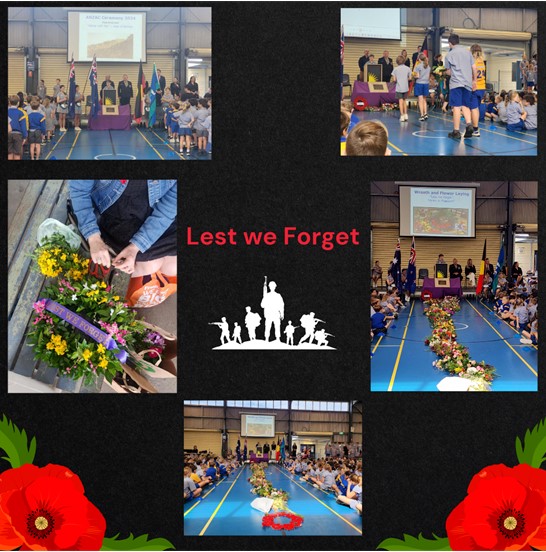 Collage of the JSS ANZAC Day Service